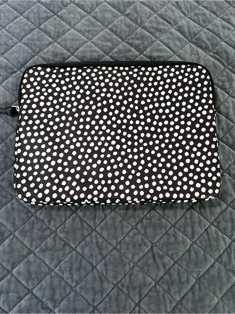 Kate Spade black polka dot laptop case sleeve pouch Case Bag Zip Around